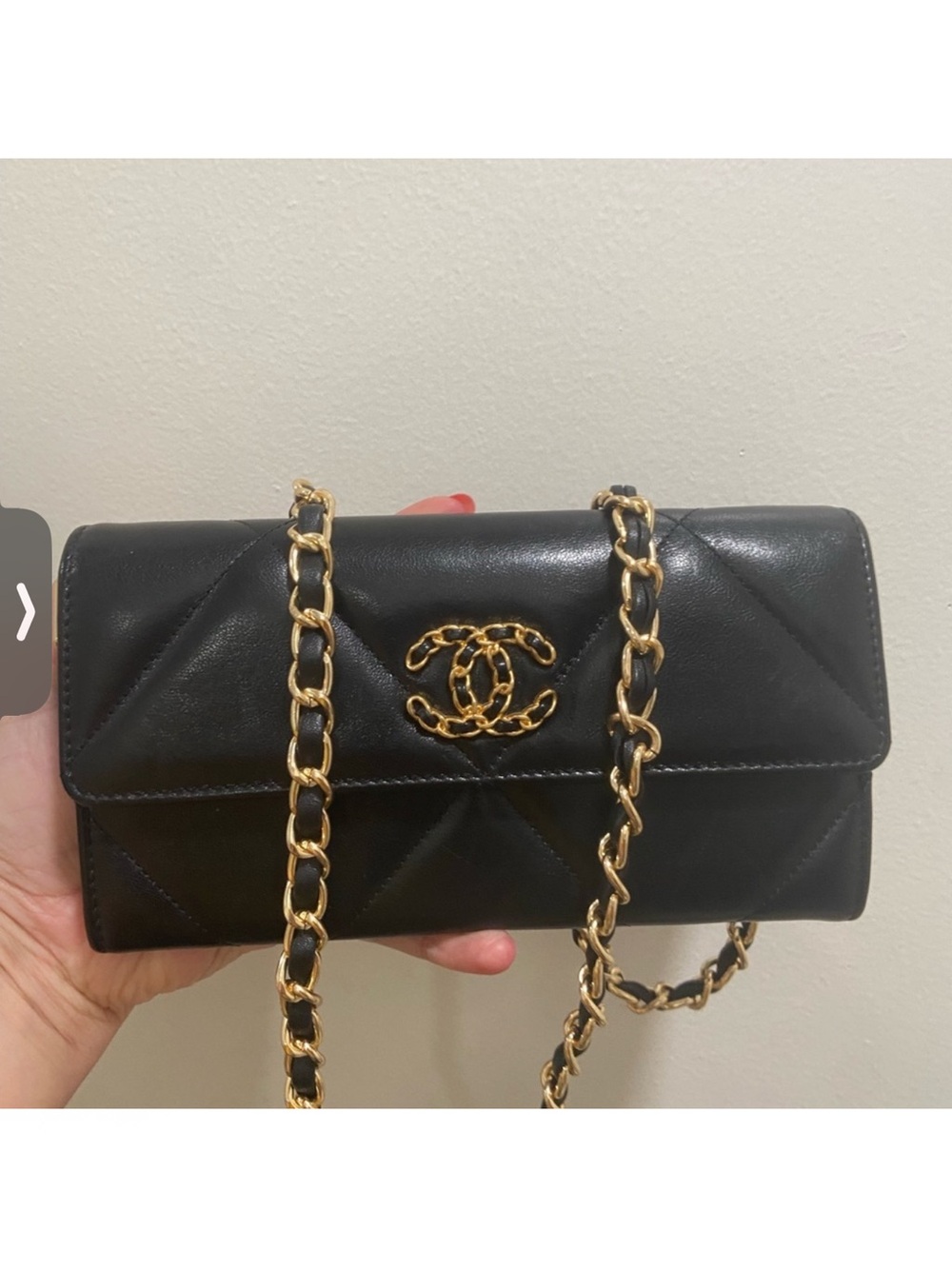 Chanel Black 19 large wallet